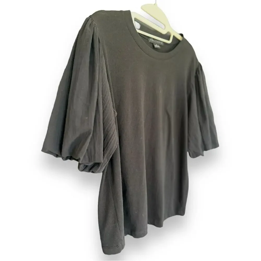 Sanctuary - Dream State Tee, Black Puff Sleeve Top Size Medium - Picture 11 of 13